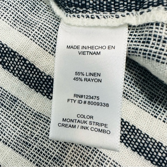 ADRIENNE VITTADINI LINEN STRIPED SHIRT DRESS SIZE (L) - Picture 12 of 12